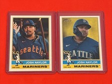 2025 Topps Heritage Josh Naylor Image Variation & Base Mariners 2 Card Lot #670