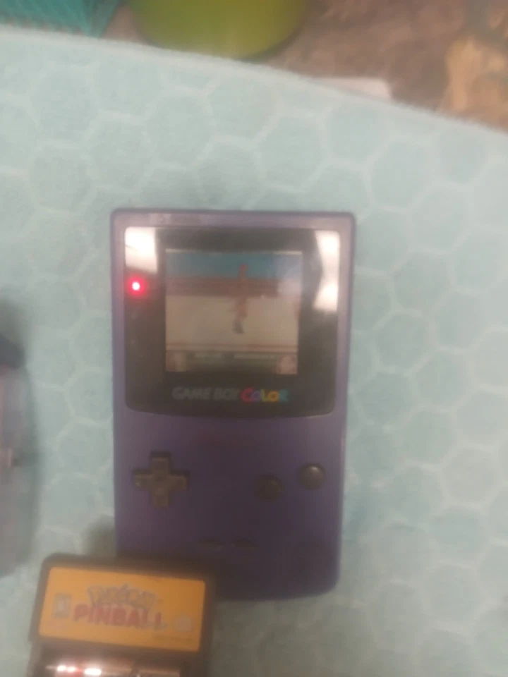 Nintendo Gameboy Color Atomic Purple W/ Pokemon Pinball Game & WWF Attitude - Image 3 of 4