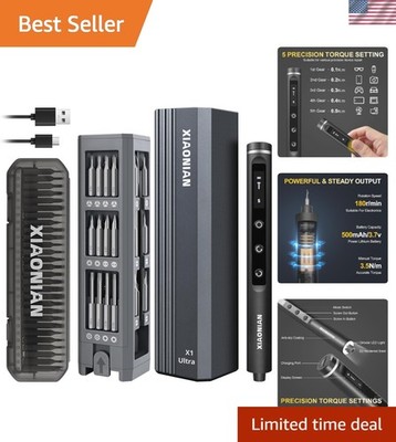 3.7V Precision Electric Screwdriver Set - 76-in-1, USB Rechargeable, LED Light