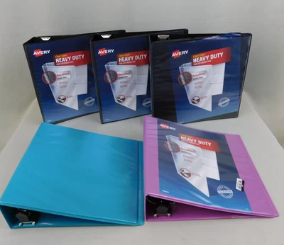 Avery 3" Heavy Duty Clear View Cover 3 Ring Hard Cover Binder 5pc Lot - Image 1 of 4