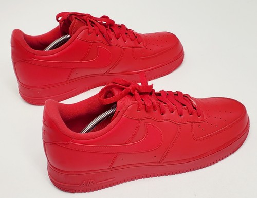 Nike Air Force 1 ‘07 LV8 1 Men's Size 11.5 TRIPLE RED CW6999-600 No insoles EXC - Picture 2 of 9