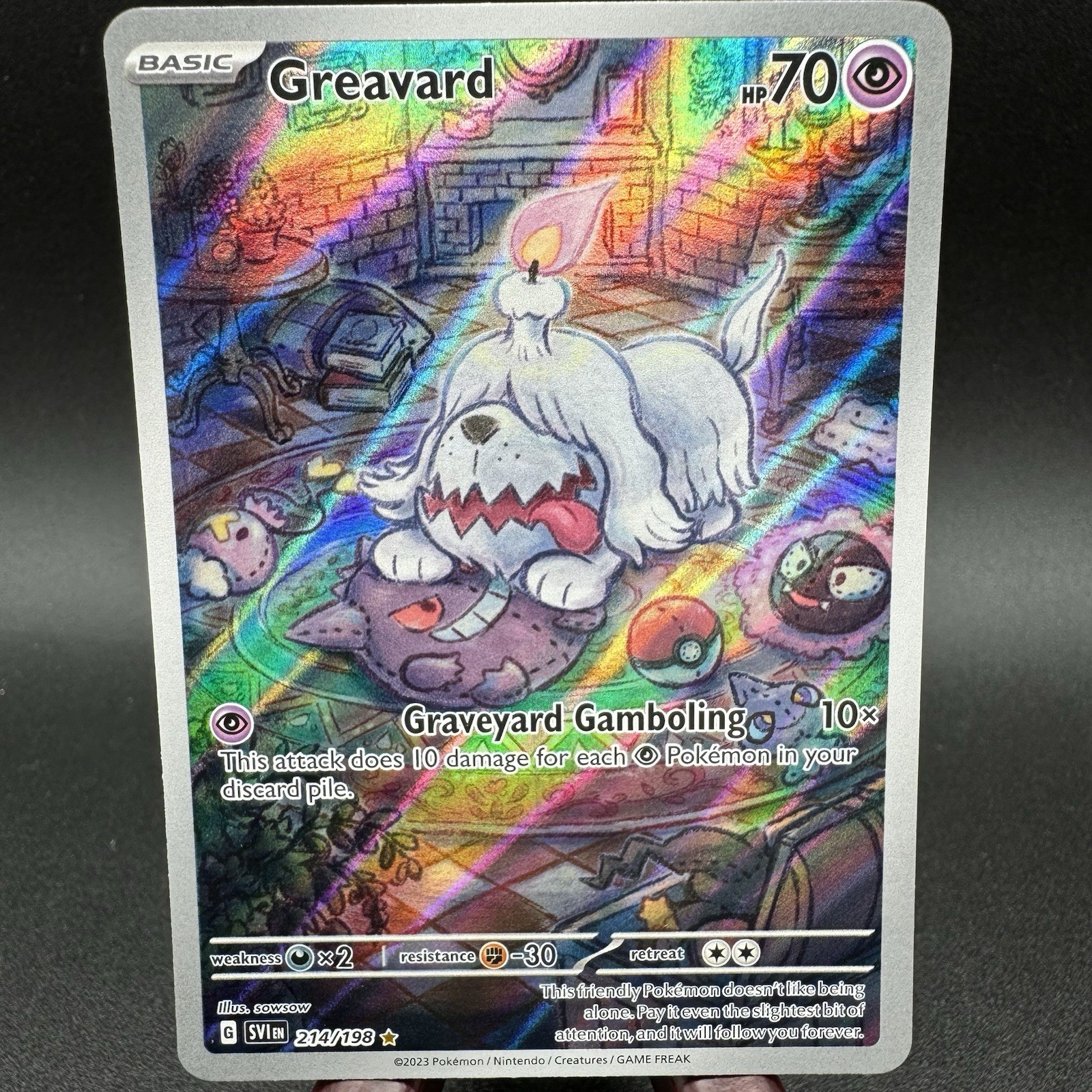 Pokémon TCG Greavard Scarlet & Violet Holo Illustration Rare Card 214/198 NM