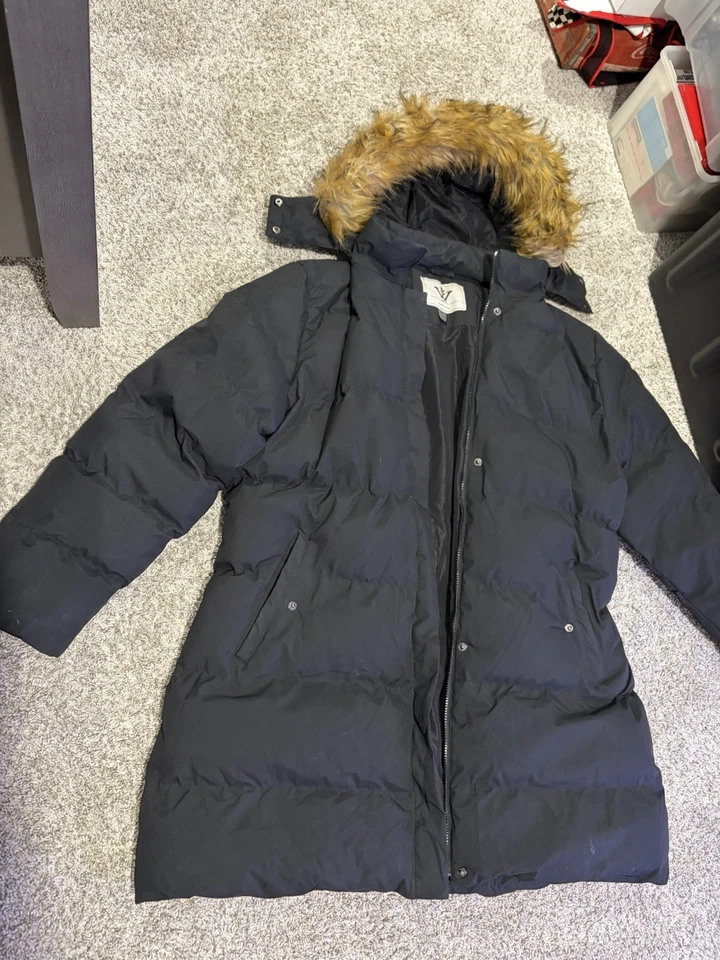 WenVen Mujer’s 3XL Hombre 2XL Abrigo Cálido Grueso Puff Parka Chaqueta Abrigo Piel Capucha Foto 4 de 4