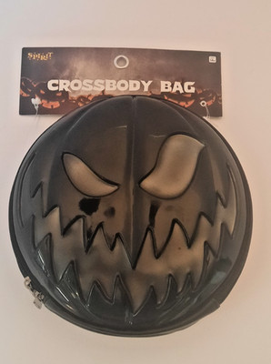 New Black Jack O Lantern Pumpkin Spirit Halloween Crossbody Bag Zipper 9'' NEW