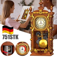 751 Teile Vintage Standuhr Klemmbausteine Pendeluhr Bausatz mit Uhrwer
