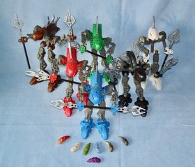 Lego Bionicle RAHKSHI (8587 ~ 8592) in Canisters + rare purple SHADOW KRAATA