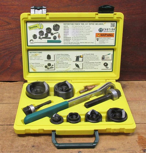Clean Dottie RPTK. Ratcheting Punch Tool Knockout Kit Ratchet Wrench Punch