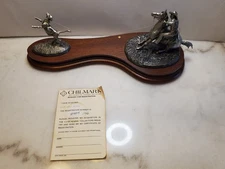 Vintage CHILMARK PEWTER SCULPTURE FIGURINE Don Polland Calf Roper Sculpture-14