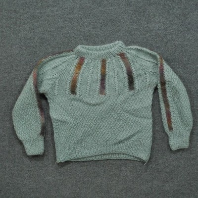 Vintage Marshall Fields Sweater Womens Medium Green Mohair Blend Pullover