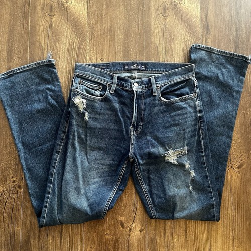 Hollister Men’s Bootcut Jeans 32x34 Epic Flex Distressed Medium Wash