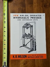 KRW K R WILSON AIR OIL OPERATED HYDRAULIC PRESSES #7 CATALOG MACHINE 2 LIST