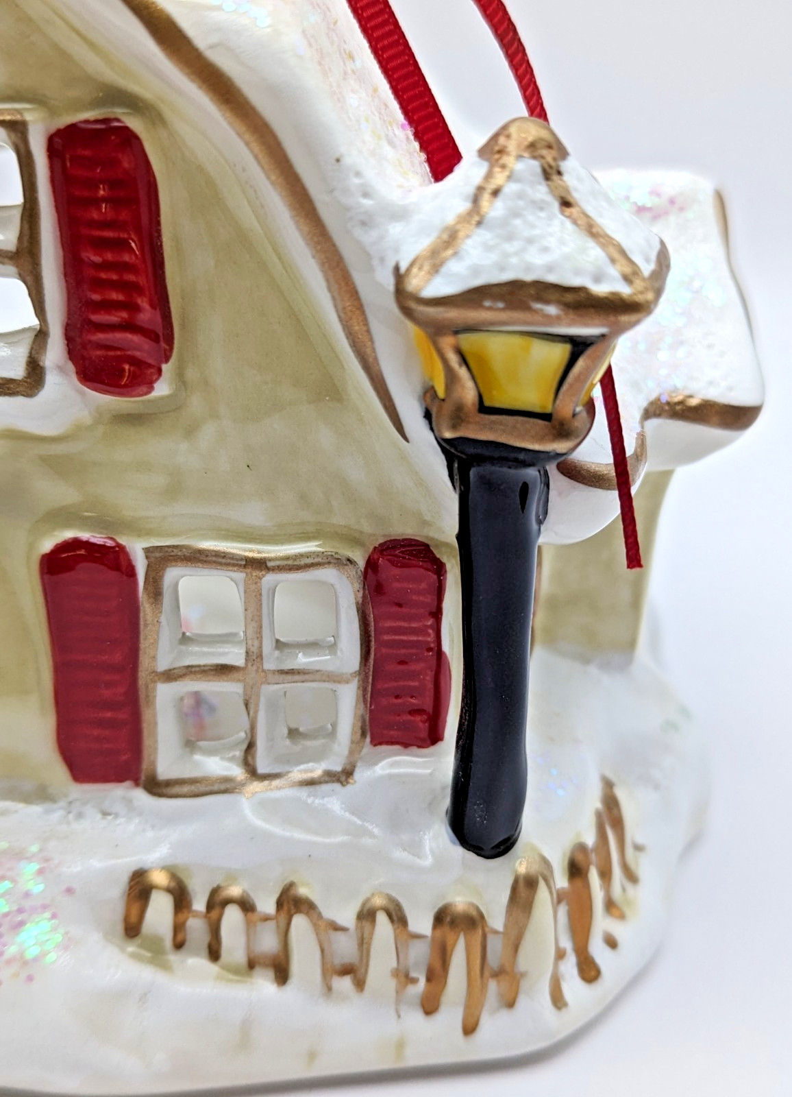 NEW Blue Sky Clayworks Christmas SNOWY COTTAGE Tea Light Candle House NWT