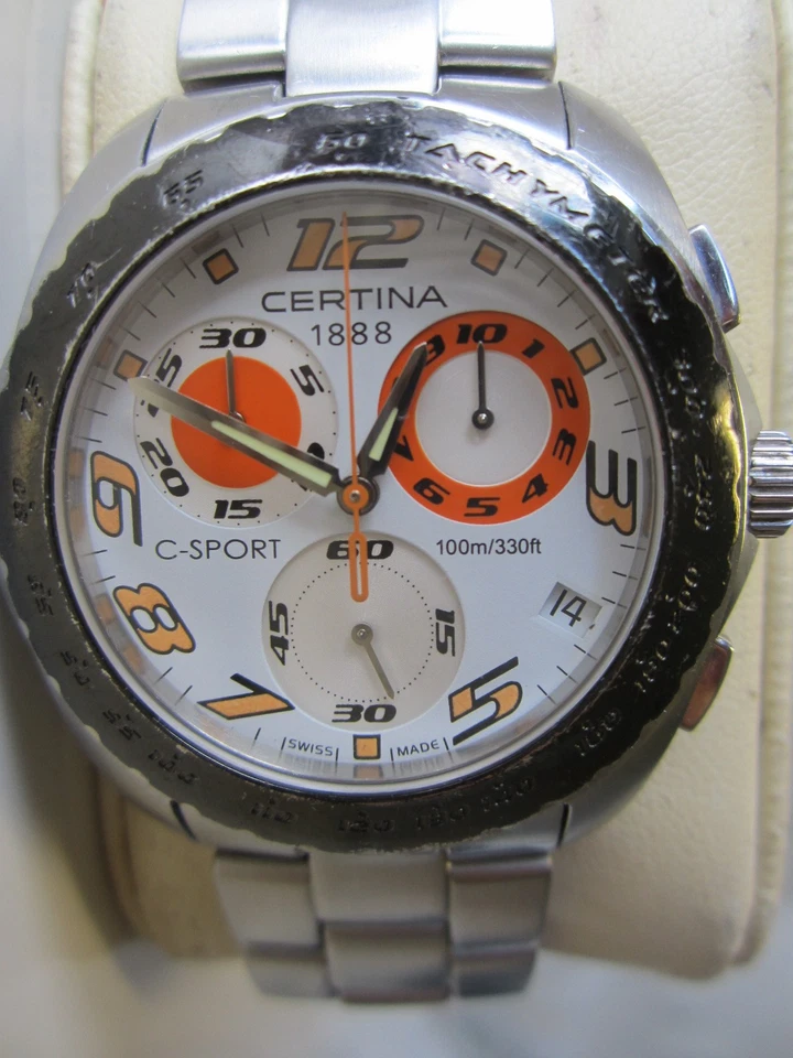 " CERTINA , C-SPORT , QUARZ-CHRONOGRAPH , DATE , EDELSTAHL , FULL SET ," um 2009 - Bild 3 von 4