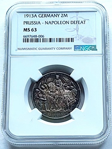 1913 A Germany  2 Mark, Prussia, NGC MS 63 , nice silver coin    #2092 , # 69-17