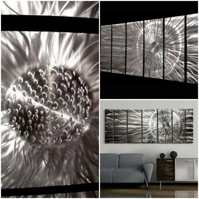 Brillant Metal Wall Art Silver Modern Abstract Dynamic Design By Jon Allen 753677059061 Ebay