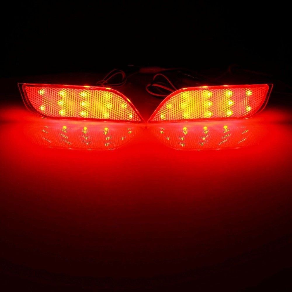 2x Clear Lens Rear Bumper LED Stop Brake Light For 2008-2014 Subaru Impreza WRX STI  