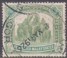 (F292-77) 1926 Federated Malay states $1 green postage & revenue (CA) 