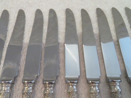 Gorgeous 19th c French 950 silver (handles) 12 dessert knives rococo st Compere - Picture 9 of 10