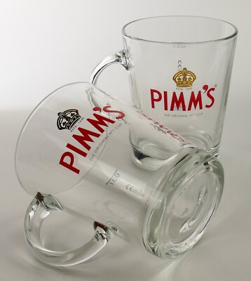 2 x Pimms Likör Tasse Gläser Henkelglas Jar Tee Becher Cocktail Cup Bar 3387