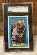1970 Rold Gold #15 TY COBB SGC 8.5 HOF