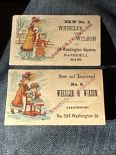 2- Wheeler & Wilson Trade Cards- Haverhill, MA.  W474