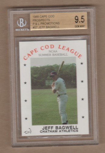 Jeff Bagwell 1988 P & L Promociones Cape Cod Prospects #57 SP RC BGS 9,5 GEMA COMO NUEVO - Imagen 1 de 2