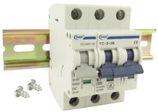 24V DC Shunt Trip Din Rail Screws 2-Pole Miniature Circuit Breaker B/C/D Curve