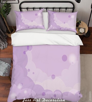 3D Purple Abstract Watercolor Quilt Cover Set Bedding Sets Pillowcases Queen
