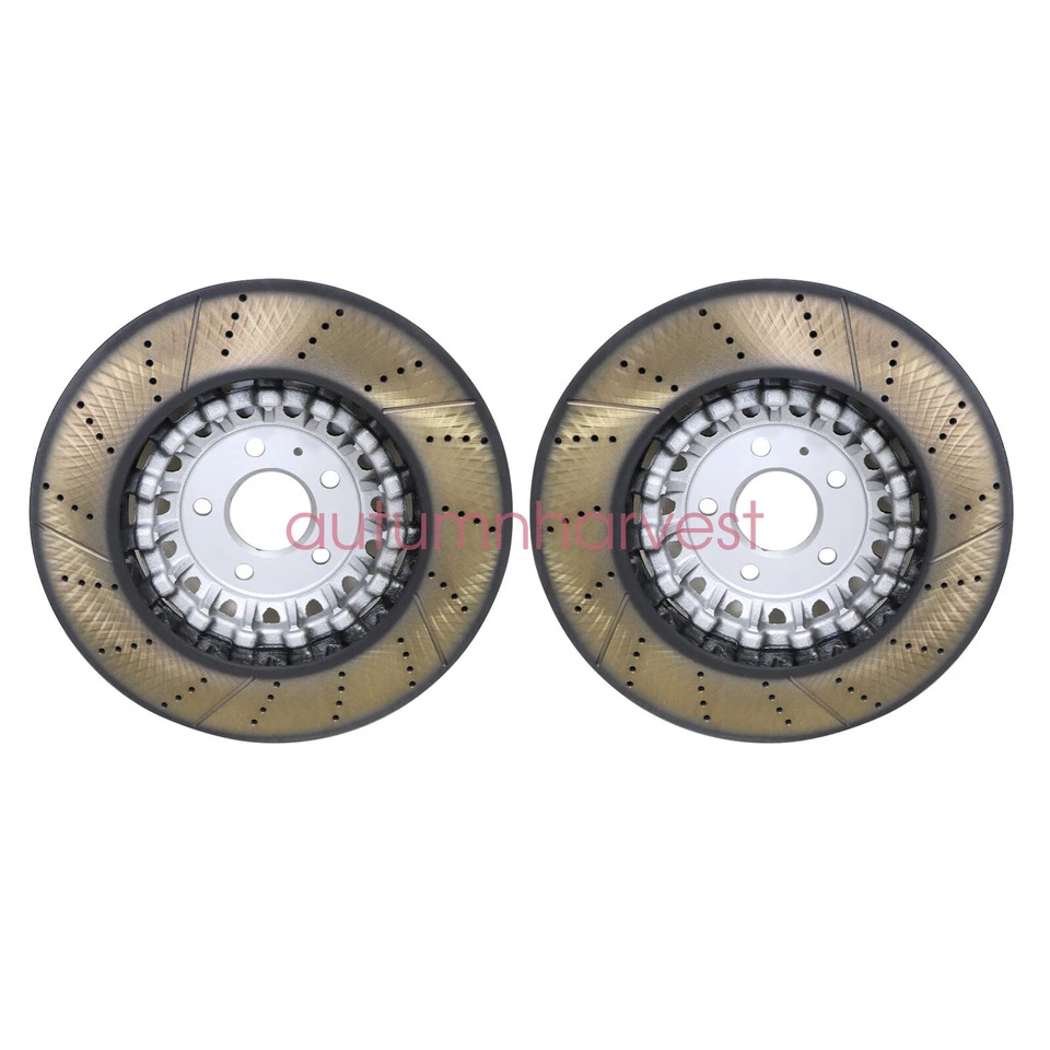 2x Rotores de disco de freno delanteros ventilados Performance de 375 mm para Audi A6 A8 Q Q7 Q8 Foto 4 de 4