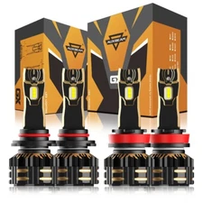 AUXBEAM 9005 H11 LED Headlight Bulbs Kit 25000LM 120W 6500K CANBUS Super Bright
