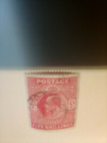 Great Britain King Edward V11 5 Shillings Red used fine condition - Picture 2 of 4