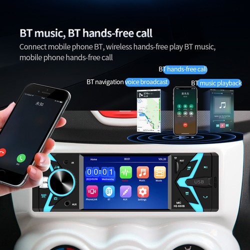 Radio de coche estéreo único 1DIN audio Bluetooth receptor FM MP5 USB TF AUXILIAR - Imagen 14 de 24