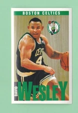 1996-97 Panini Basketball Peel-Off Sticker 2" x 3" David Wesley Boston Celtics