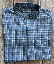 HUK PERFORMANCE FISHING SHIRT PLAID BLUE MENS SMALL EXCELLENT CONDITION