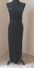 BEVERLY ROSE WOMENS SLEEVELESS EMERALD GREEN VELVET LONG DRESS MADE IN THE USA S