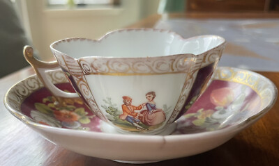 Meissen Helena Wolfsohn Augustus Rex Marked Porcelain Demi-Tasse