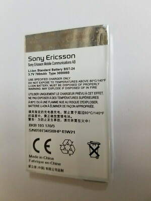 New Genuine Sony Ericsson Bst-24 700mAh Replacement Battery T200 T202 