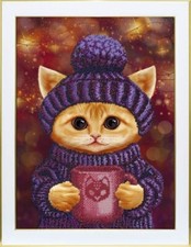 Bead Embroidery Kit Cute Little Cat DIY Craft Kit Bead Needlepoint t-1375