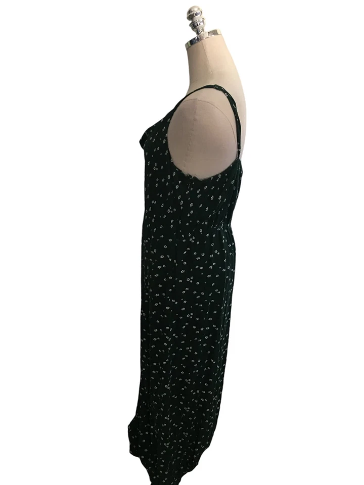 Vestido para mujer American Eagle talla XL verde floral maxi eje sin mangas Foto 3 de 4