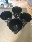 Set of 4 VTG Noritake Perspective Ebony Black Water Goblets Glasses 6.5" JJ#112 — photo 2