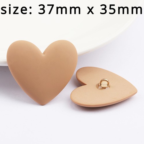 5pcs Resin Buttons Heart Shape Material Craft for Overcoat Handbag Costume Decor - Picture 21 of 23