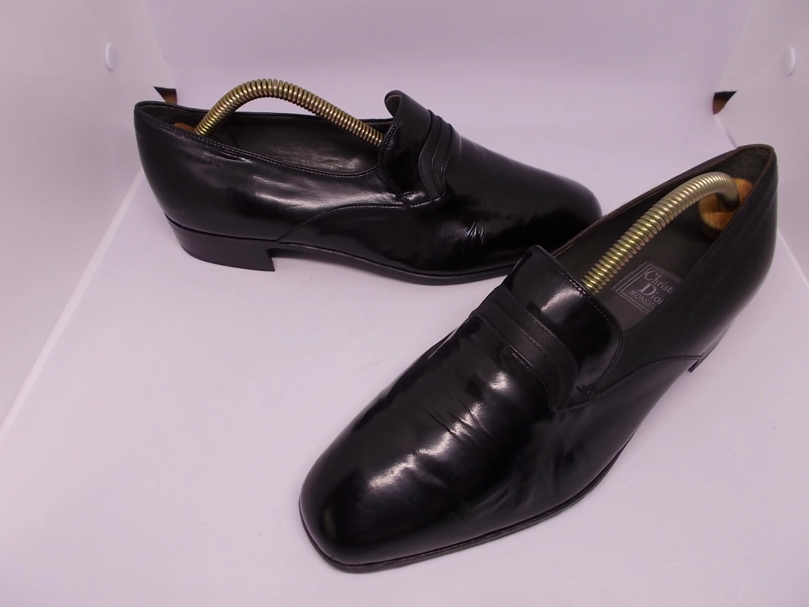 Chaussures de soirée vintage en cuir noir Christian Dior Monsurir 