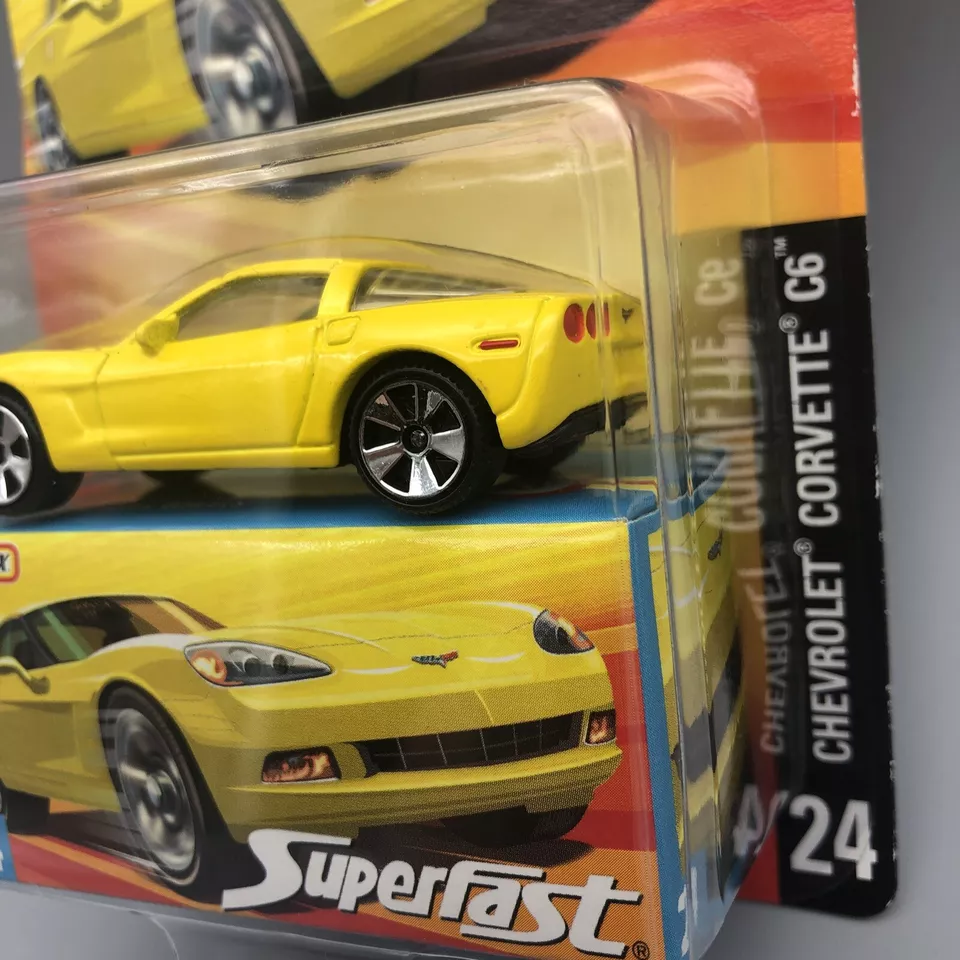 Matchbox Superfast Chevrolet Corvette C6 Yellow Diecast Car #24 Limited Edition - Image 4 of 4