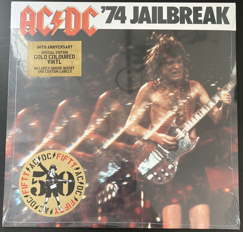 AC/DC '74 JAILBREAK GOLD VINYL LP 50TH ANNIVERSARY LIMITED EDITION ...