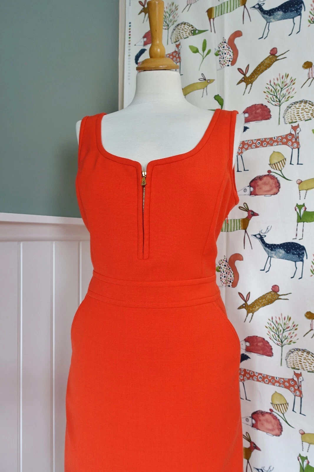 Abito a tubino TORY BURCH arancione misto lana taglia 8 UK 12