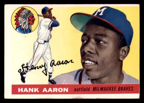 1955 Topps #47 Hank Aaron VG-EX Miscut Braves    ID:357221