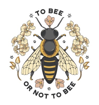 4  Bee Sticker Cute Quote Flowers Shakespeare Love Hippie Boho Summer Yellow
