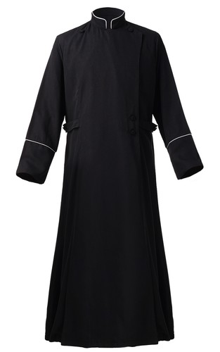 Robe de prêtre soutane noire romaine clergé robe rituelle robe rituelle - Photo 1 sur 11