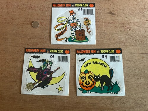 Halloween Mini Fenster klammer Hexe schwarze Katze Jack O Laterne Skelett Lot 1992 Vintage - Bild 8 von 14