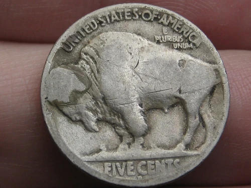 1919 D Buffalo Nickel 5 Cent Piece- Denver- Good Reverse Details